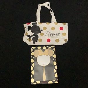 Disney Minnie beauty mirror and tote new